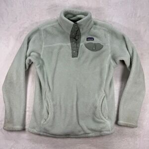 Patagonia Girls‎ Pullover Fleece Snap-T Thermal Pro Jacket Green XL READ